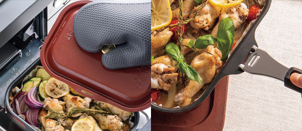 素材のうまみを閉じ込める無水両面焼グリル