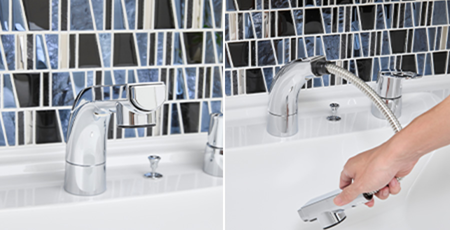 シングルバーシャワー水栓（ノズル引出機能付）