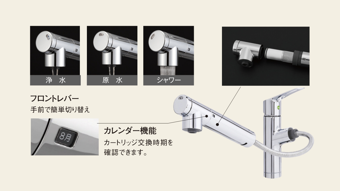 浄水器一体型混合水栓