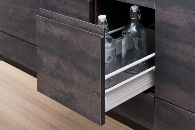 ソフトクローズ機能付き引き出しレール