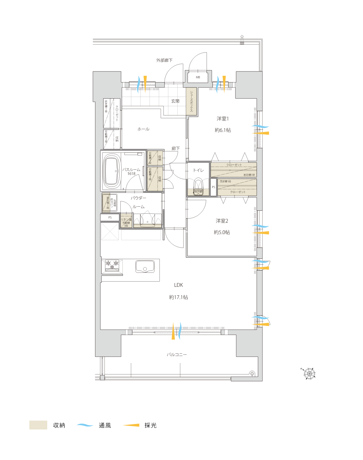 ETYPE 専有面積 74.90㎡（22.65坪）