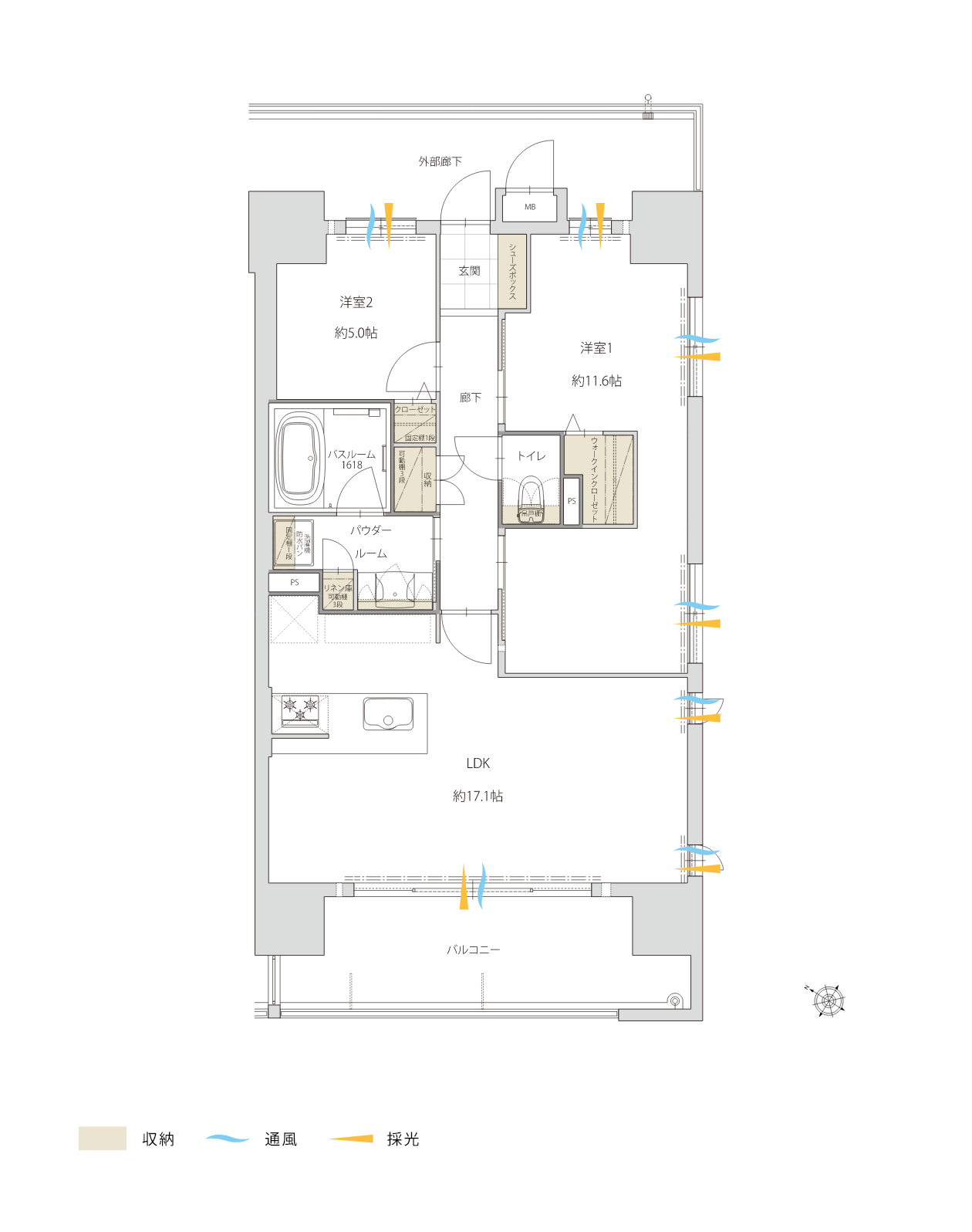 ETYPE 専有面積 74.90㎡（22.65坪）